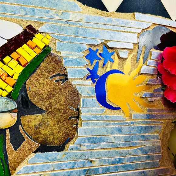 Original Mary Taddie 16” Native American Mosaic Tile Panel Southwest Style - Picture 4 of 11